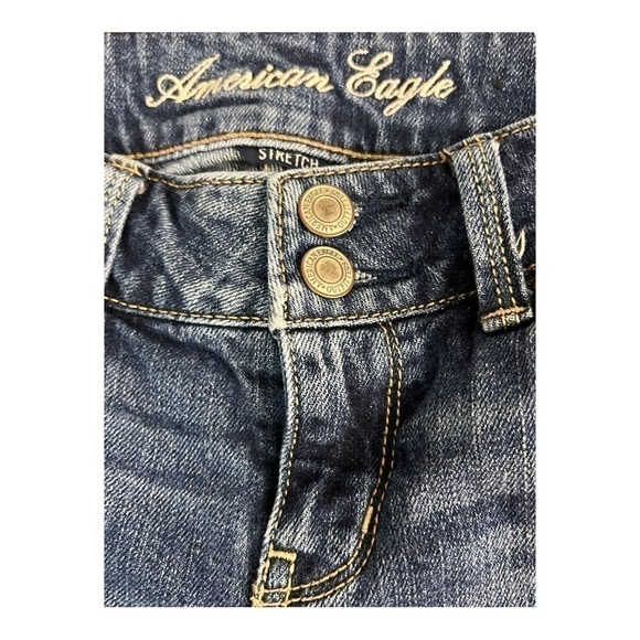 American Eagle Outfitters Artist Cropped Womens Size 0 Regular Darker Wash - Picture 3 of 7